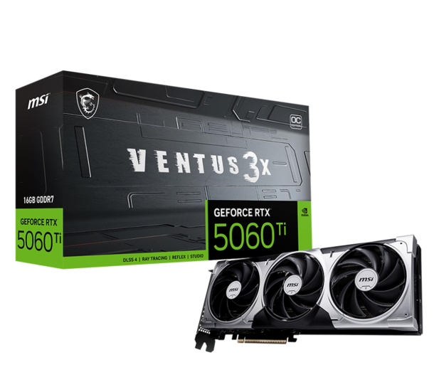 MSI GeForce RTX 5060 Ti Ventus 3X OC 16GB GDDR7 DLSS4 - 1328858 - zdjęcie
